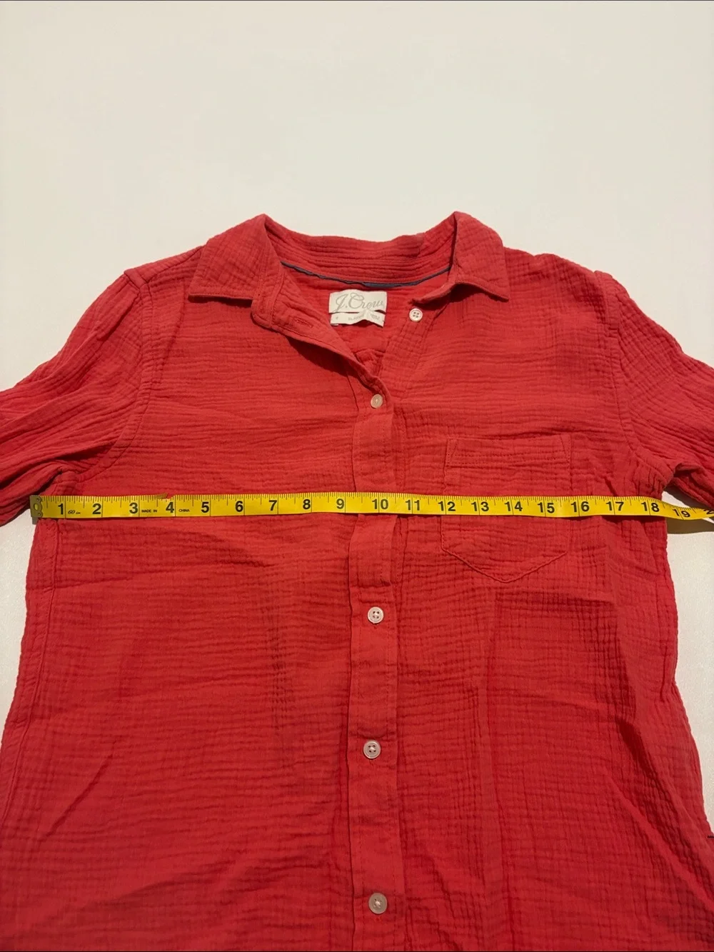 J. Crew Red Long-Sleeve Button-Down Shirt